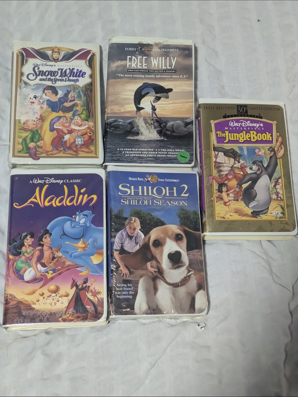 Disney VHS Movie Lot - Purple Blue Gold White Covers